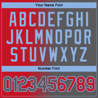 Custom Red Steel Gray-Light Blue Gradient Fashion Performance T-Shirt