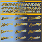 Custom Navy Light Blue-Gold Gradient Fashion Performance T-Shirt