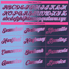 Custom Navy Light Blue-Pink Gradient Fashion Performance T-Shirt