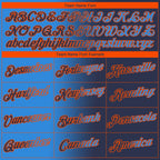 Custom Navy Powder Blue-Orange Gradient Fashion Performance T-Shirt