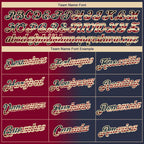 Custom Navy Vintage USA Flag Maroon-City Cream Gradient Fashion Performance T-Shirt