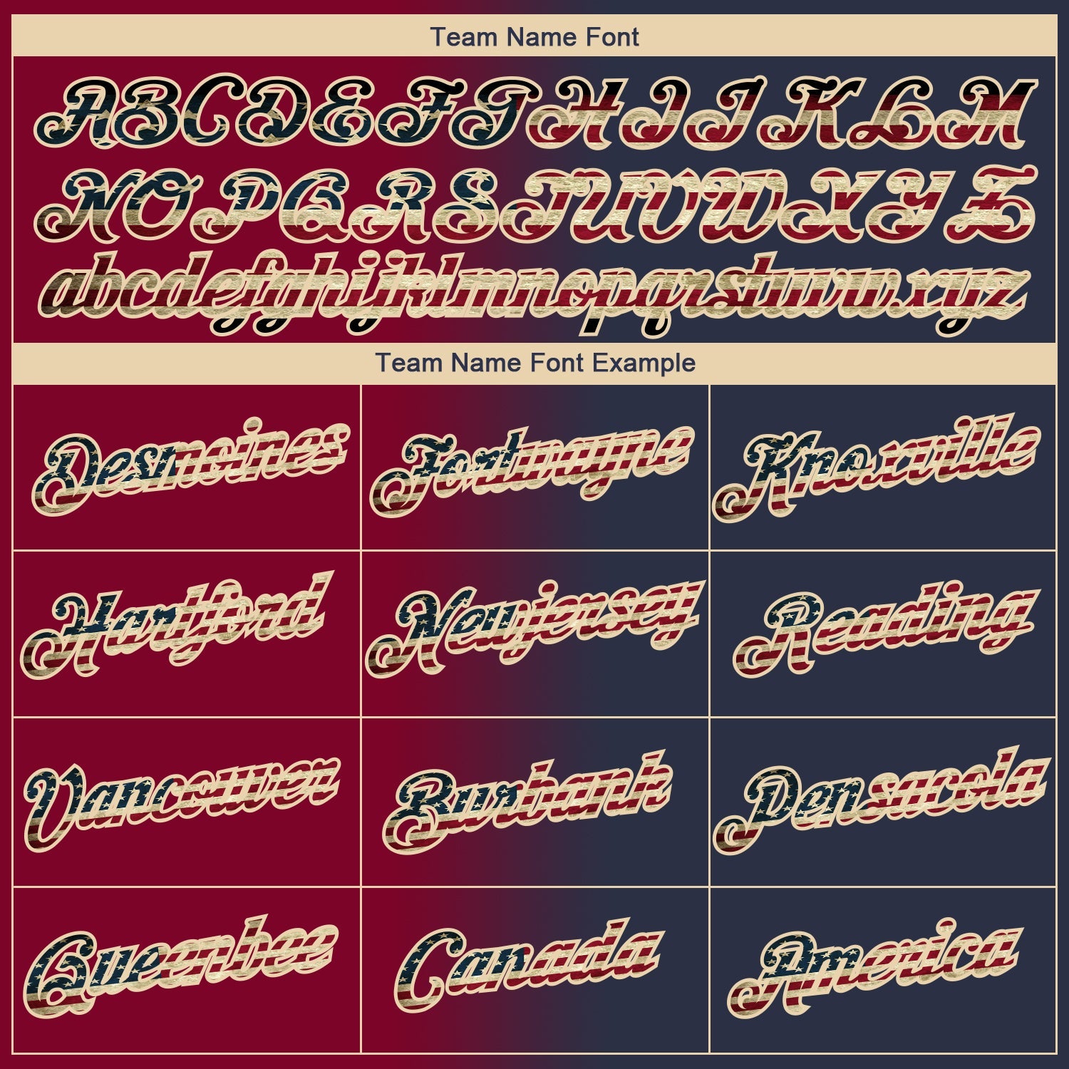 Custom Navy Vintage USA Flag Maroon-City Cream Gradient Fashion Performance T-Shirt