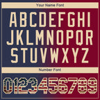 Custom Navy Vintage USA Flag Maroon-City Cream Gradient Fashion Performance T-Shirt