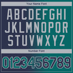 Custom Navy Teal-Gray Gradient Fashion Performance T-Shirt