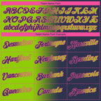 Custom Navy Neon Green-Pink Gradient Fashion Performance T-Shirt