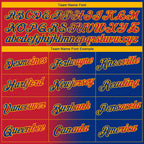 Custom Royal Red-Gold Gradient Fashion Performance T-Shirt