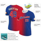 Custom Royal Red-Cream Gradient Fashion Performance T-Shirt