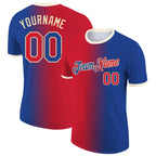 Custom Royal Red-Cream Gradient Fashion Performance T-Shirt