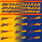 Custom Royal Yellow-Orange Gradient Fashion Performance T-Shirt