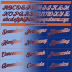 Custom Royal Light Blue-Orange Gradient Fashion Performance T-Shirt