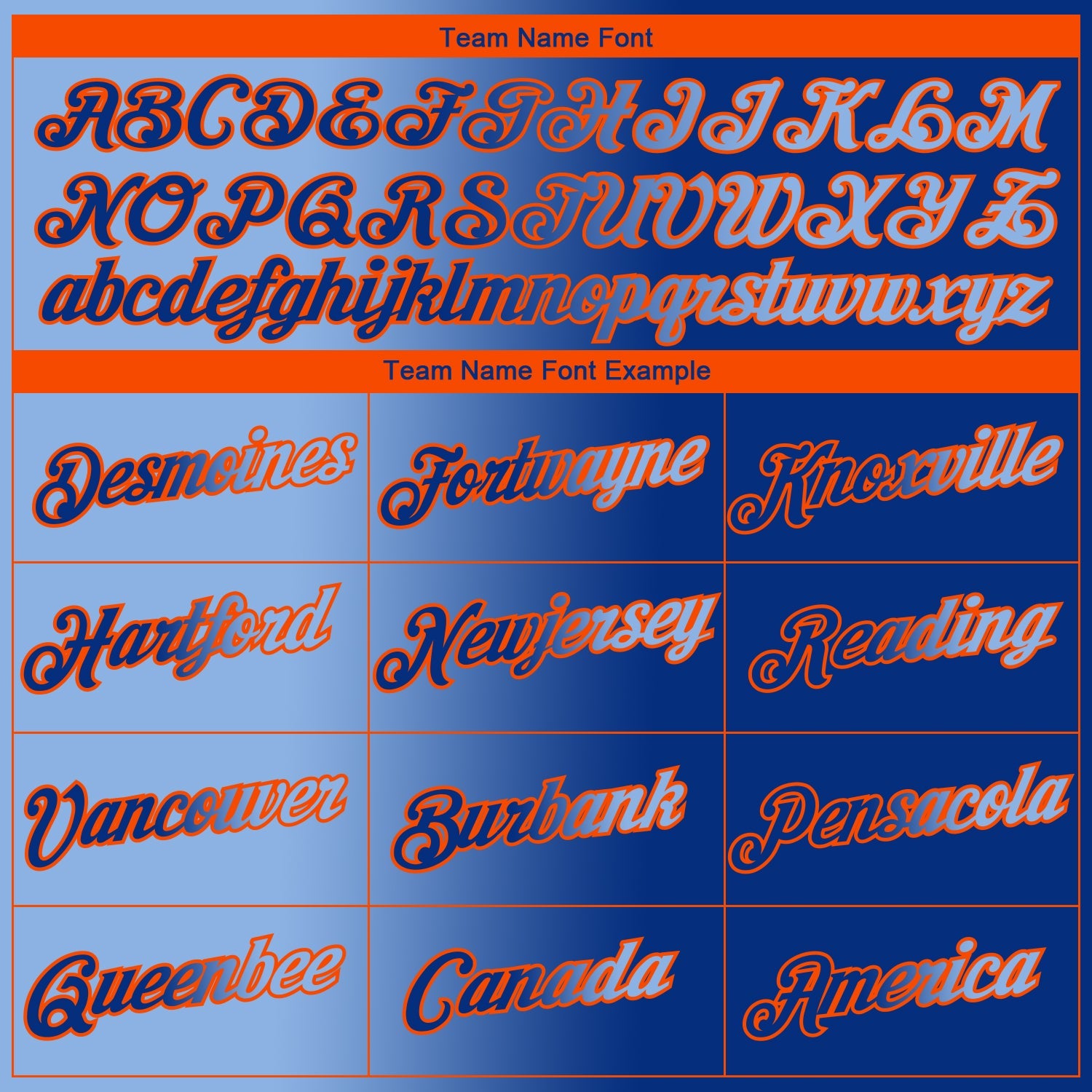 Custom Royal Light Blue-Orange Gradient Fashion Performance T-Shirt