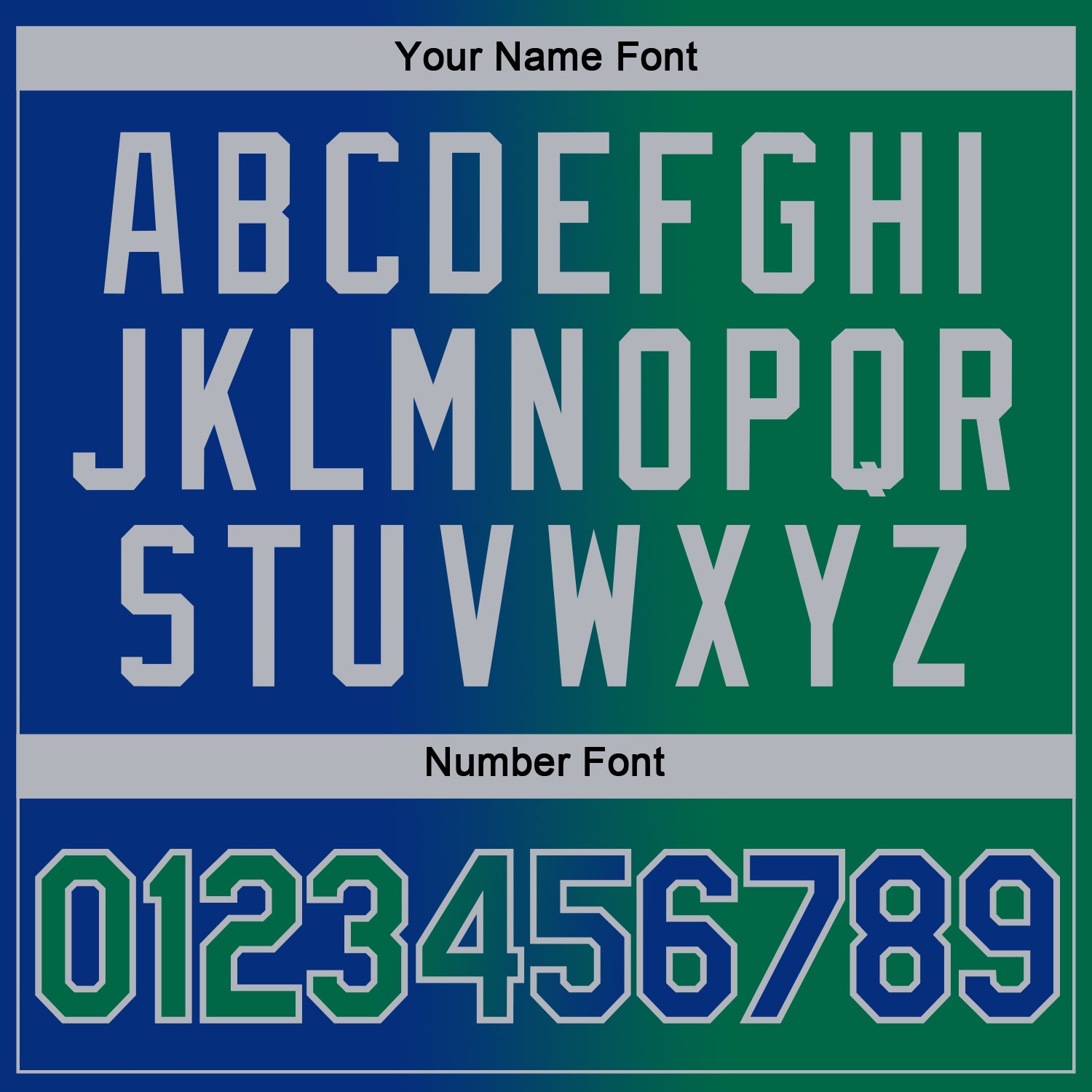 Custom Royal Kelly Green-Gray Gradient Fashion Performance T-Shirt