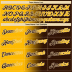 Custom Brown Gold-Cream Gradient Fashion Performance T-Shirt