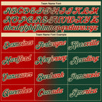 Custom Green Red-Cream Gradient Fashion Performance T-Shirt