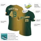 Custom Green Old Gold-Cream Gradient Fashion Performance T-Shirt