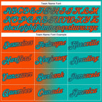 Custom Aqua Orange-Navy Gradient Fashion Performance T-Shirt