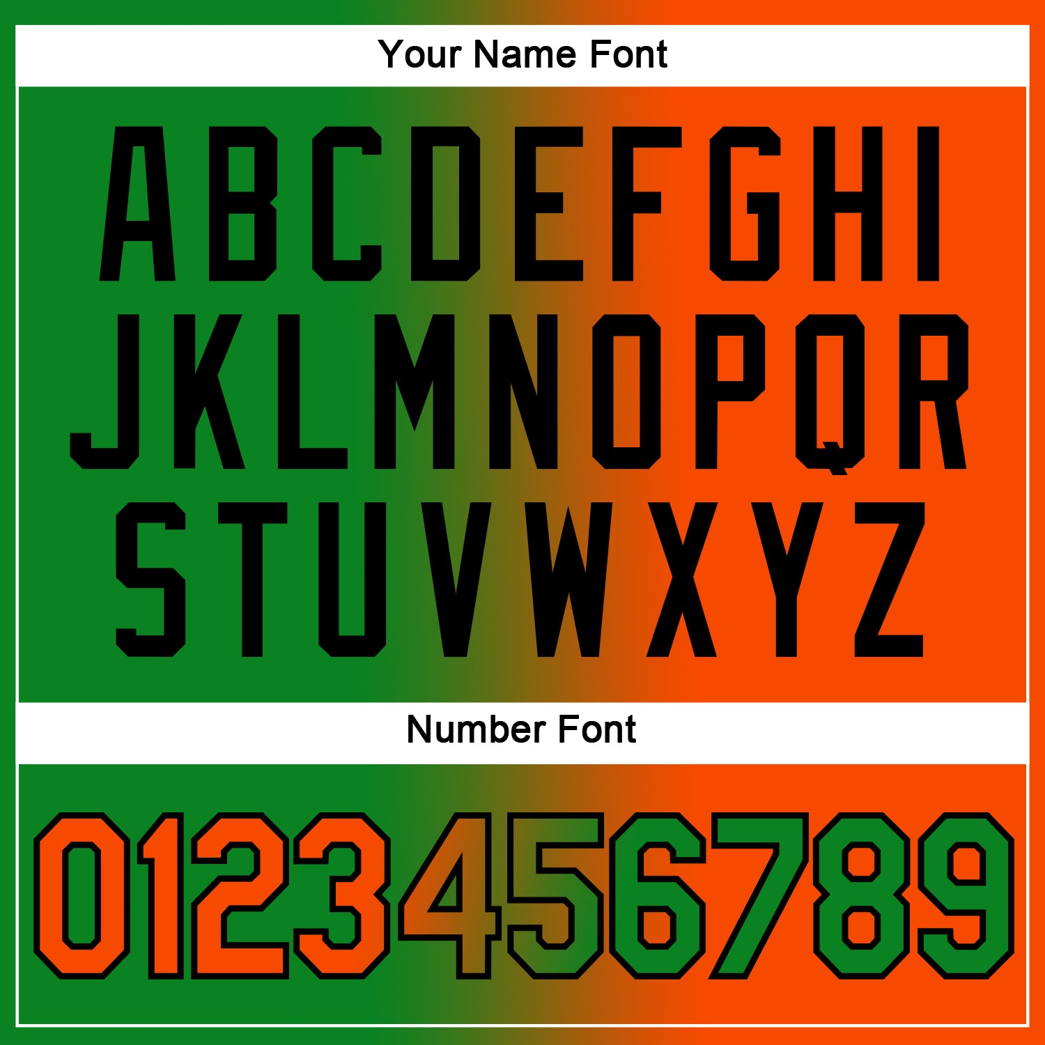 Custom Grass Green Orange-Black Gradient Fashion Performance T-Shirt