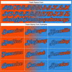 Custom Powder Blue Orange-Navy Gradient Fashion Performance T-Shirt