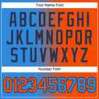 Custom Powder Blue Orange-Navy Gradient Fashion Performance T-Shirt