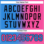 Custom Powder Blue Pink-Black Gradient Fashion Performance T-Shirt