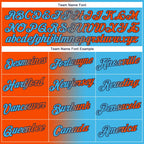 Custom Sky Blue Orange-Navy Gradient Fashion Performance T-Shirt