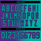 Custom Purple Aqua-Black Gradient Fashion Hockey Lace Neck Jersey