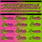 Custom Neon Green Pink-Black Gradient Fashion Hockey Lace Neck Jersey