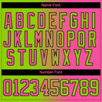 Custom Neon Green Pink-Black Gradient Fashion Hockey Lace Neck Jersey