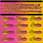 Custom Yellow Pink-Black Gradient Fashion Hockey Lace Neck Jersey