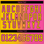 Custom Yellow Pink-Black Gradient Fashion Hockey Lace Neck Jersey