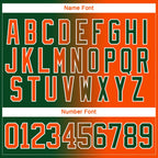 Custom Green Orange-White Gradient Fashion Hockey Lace Neck Jersey