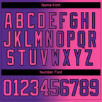 Custom Purple Pink-Black Gradient Fashion Hockey Lace Neck Jersey