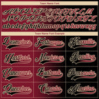 Custom Black Crimson-City Cream Gradient Fashion Hockey Lace Neck Jersey