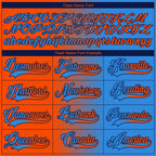Custom Powder Blue Orange-Navy Gradient Fashion Hockey Lace Neck Jersey