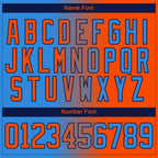 Custom Powder Blue Orange-Navy Gradient Fashion Hockey Lace Neck Jersey