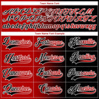 Custom Black Red-White Gradient Fashion Hockey Lace Neck Jersey