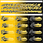 Custom Black Yellow-White Gradient Fashion Hockey Lace Neck Jersey