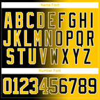 Custom Black Yellow-White Gradient Fashion Hockey Lace Neck Jersey