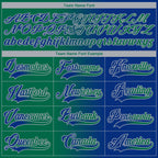 Custom Royal Kelly Green-Gray Gradient Fashion Hockey Lace Neck Jersey