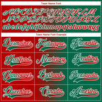 Custom Kelly Green Red-White Gradient Fashion Hockey Lace Neck Jersey