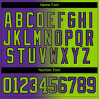 Custom Purple Neon Green-Black Gradient Fashion Hockey Lace Neck Jersey