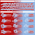 Custom Light Blue Red-White Gradient Fashion Hockey Lace Neck Jersey