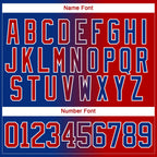 Custom Royal Red-White Gradient Fashion Hockey Lace Neck Jersey