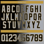 Custom Black Gray-Old Gold Gradient Fashion Hockey Lace Neck Jersey