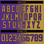 Custom Purple Old Gold-Black Gradient Fashion Hockey Lace Neck Jersey