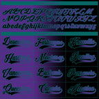 Custom Black Purple-Teal Gradient Fashion Hockey Lace Neck Jersey