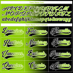 Custom Black Neon Green-White Gradient Fashion Hockey Lace Neck Jersey
