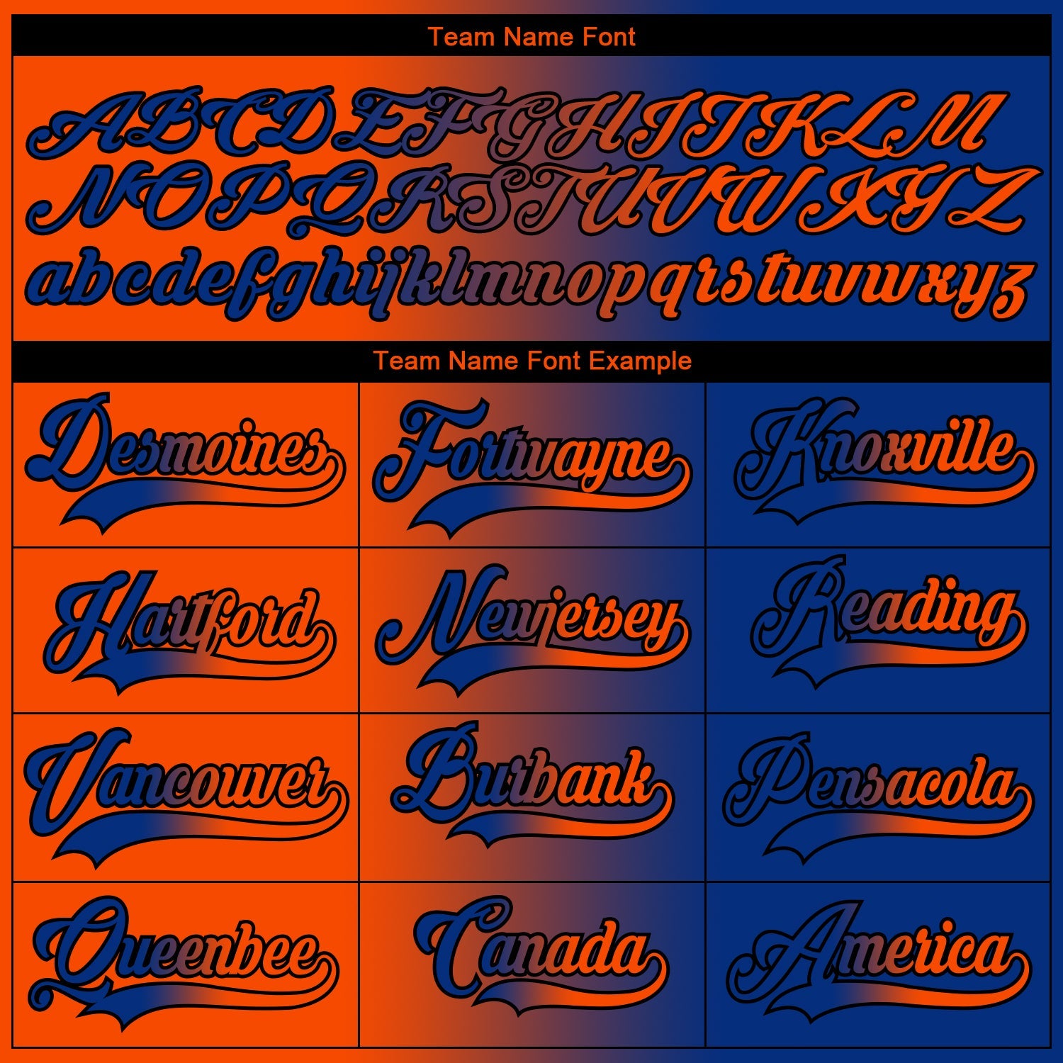 Custom Royal Orange-Black Gradient Fashion Hockey Lace Neck Jersey