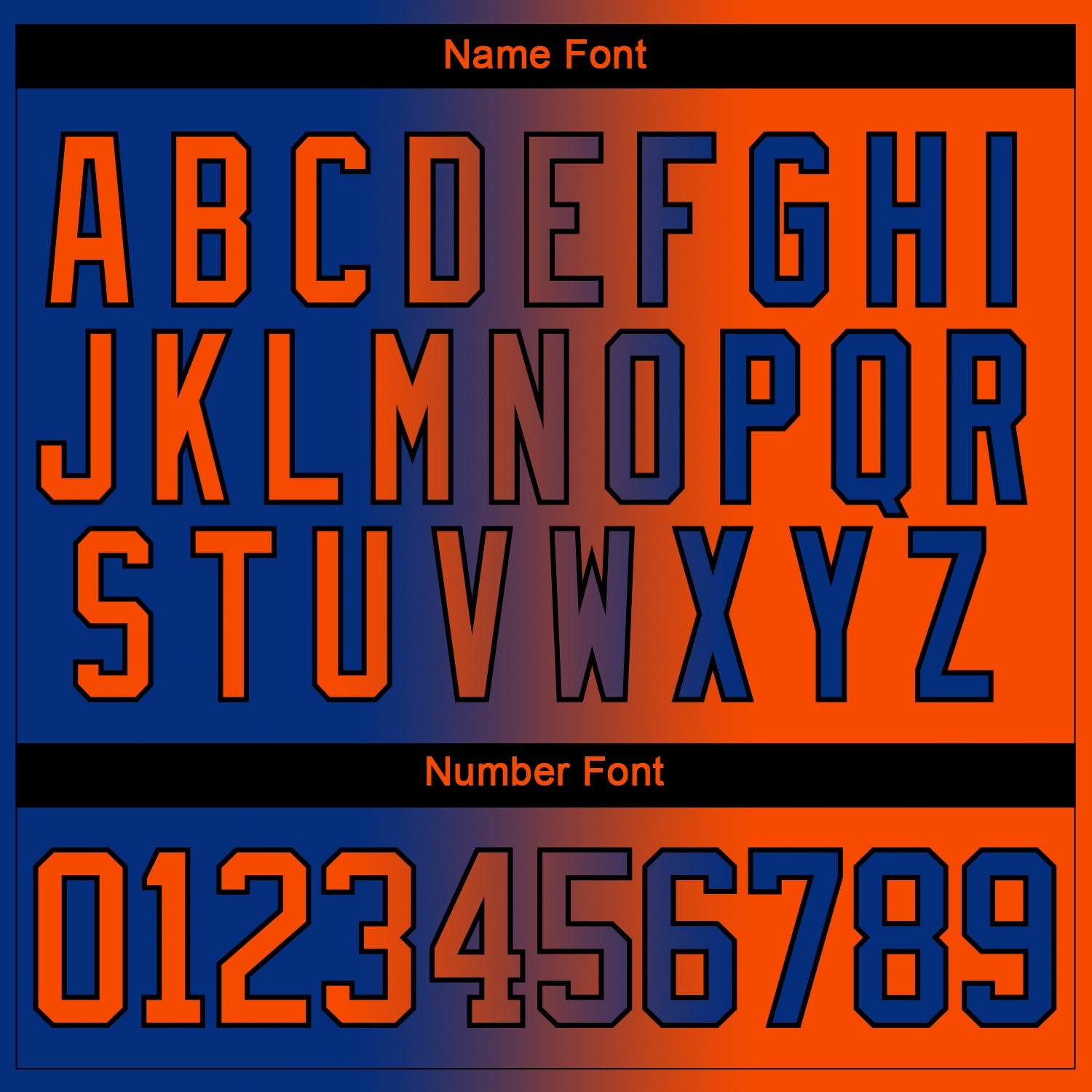 Custom Royal Orange-Black Gradient Fashion Hockey Lace Neck Jersey