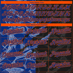 Custom Stitched Graffiti Pattern Black Royal-Orange 3D Scratch Sports Pullover Sweatshirt Hoodie